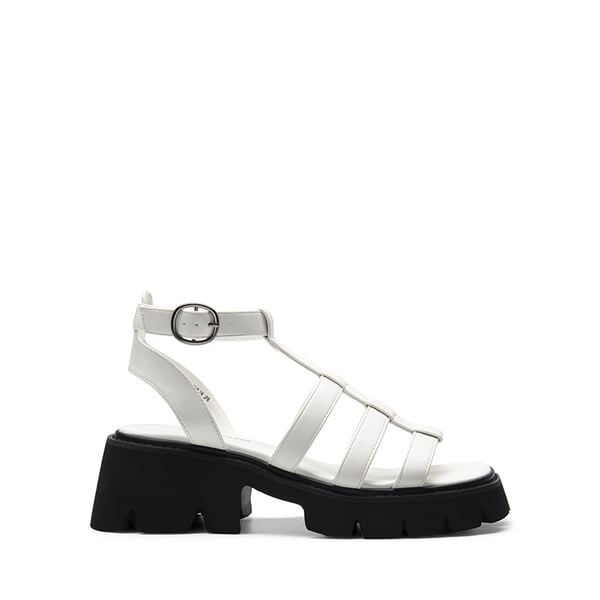 Rugged Lug Platform Sandals - WHITE - 3